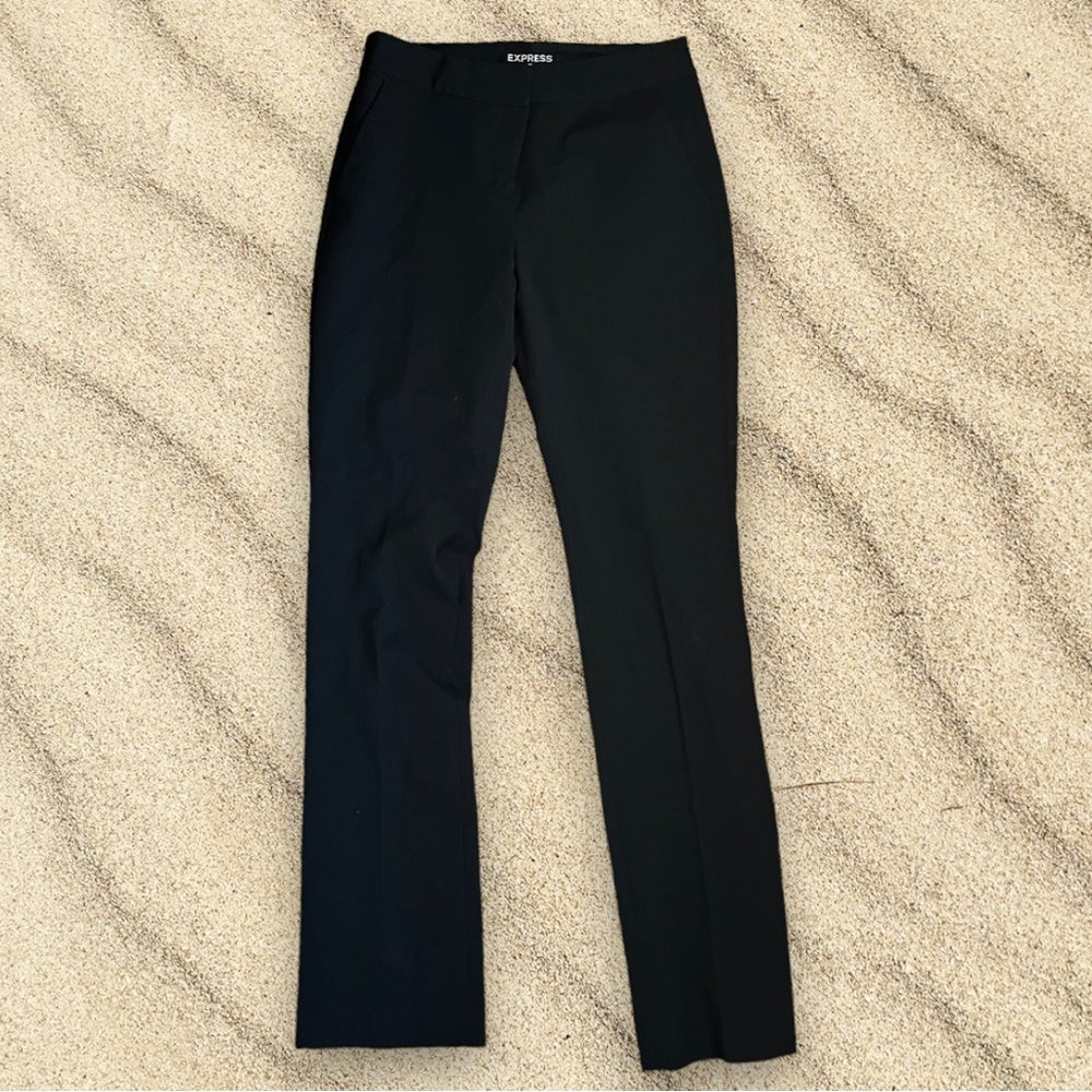 Express Columnist Black Mid Rise Barely Boot Cut Pants